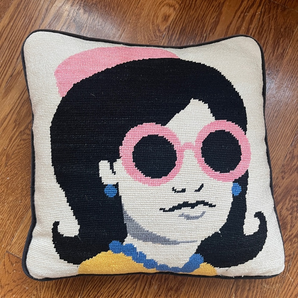 Jackie Kennedy needlepoint pillow